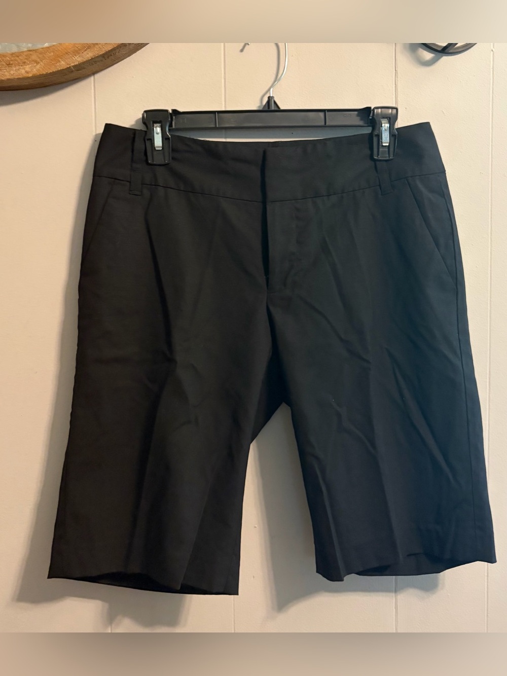 Banana Republic Black Flat-Front Dress Shorts